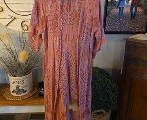 Rebellion Dusty Rose Lace Cardigan